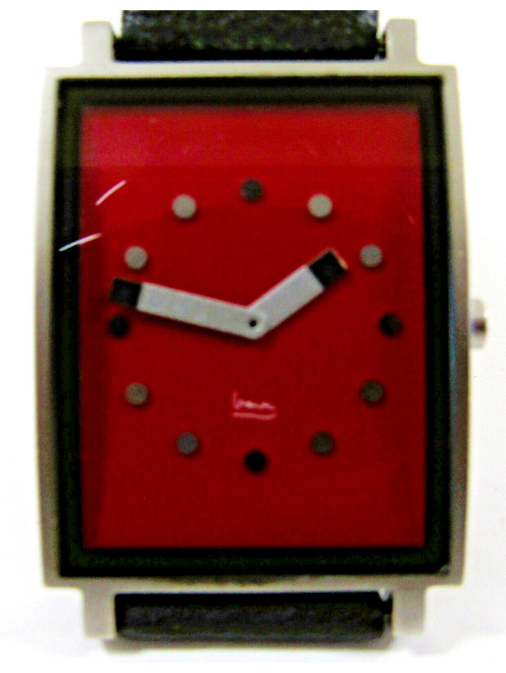 Michael Graves Shenandoah Wristwatch Cranberry Face and Silver Indexes Dots